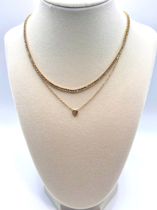 Doble chain Tennis Necklace