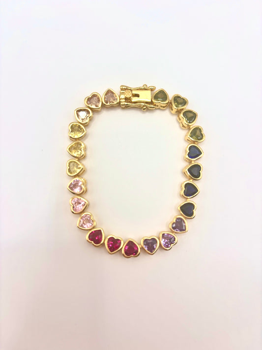 Rainbow Heart Bracelet