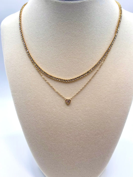 Doble chain Tennis Necklace
