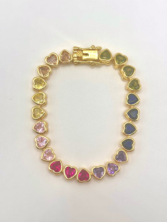 Rainbow Heart Bracelet