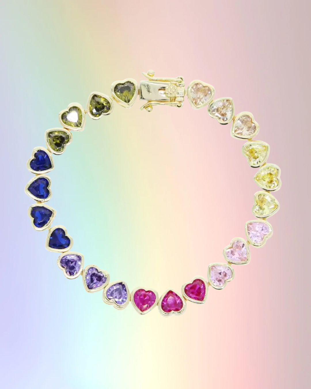 Rainbow Heart Bracelet